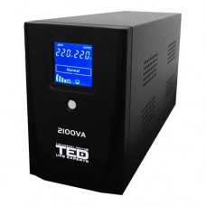 UPS TED Electric 2100VA / 1200W cu 2 iesiri schuko si display LCD TED-2100